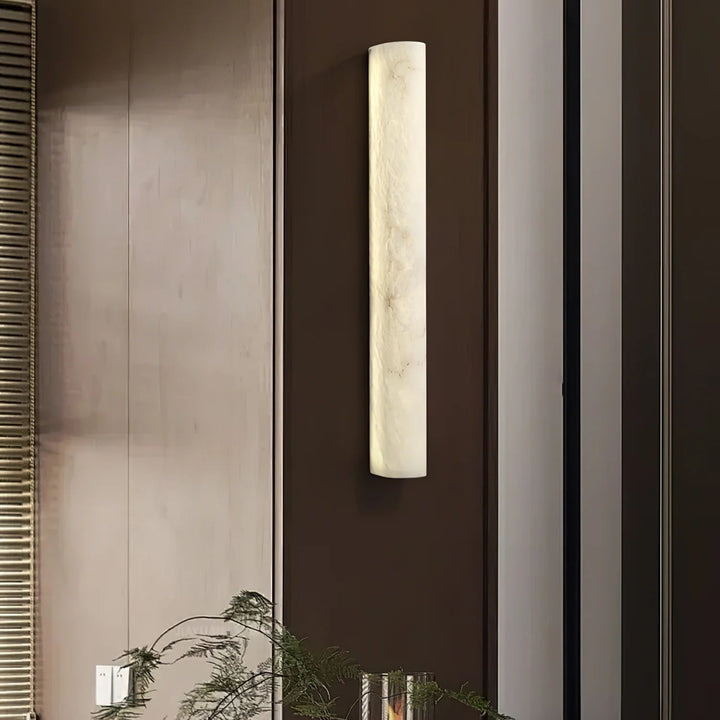 Side view of Luminara alabaster wall sconce for luxury and elegant home lighting