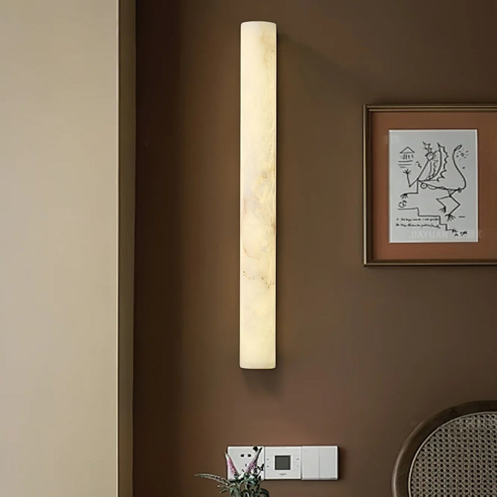 Front view of Luminara alabaster wall sconce for luxury and elegant home lighting