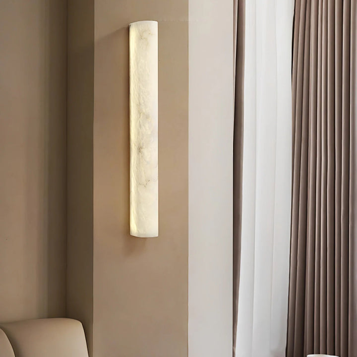 Side view of Luminara alabaster wall sconce for luxury and elegant home lighting