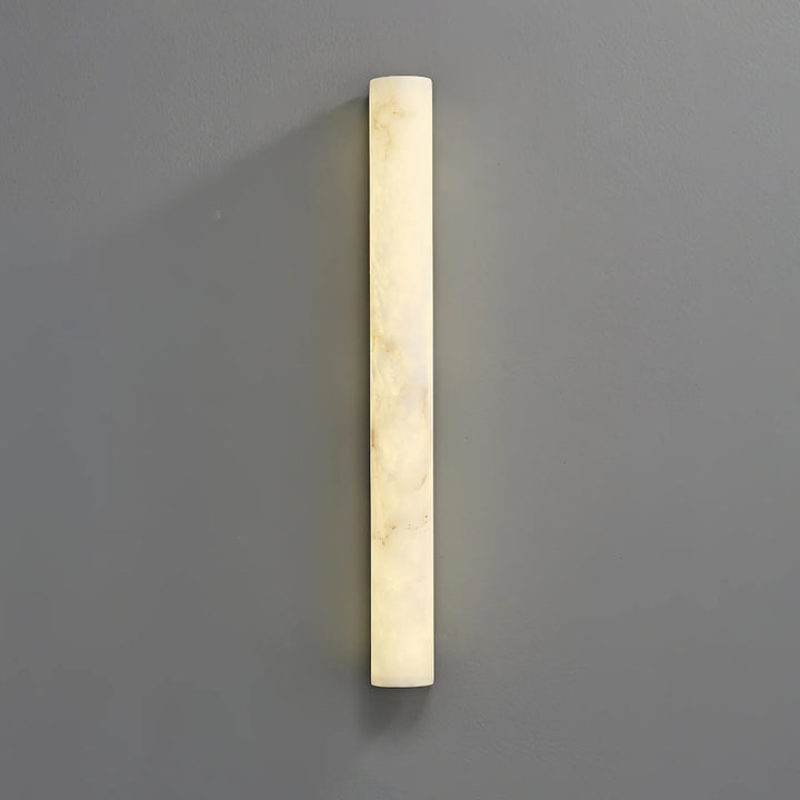 Front view of Luminara alabaster wall sconce for elegant and luxurious home lighting