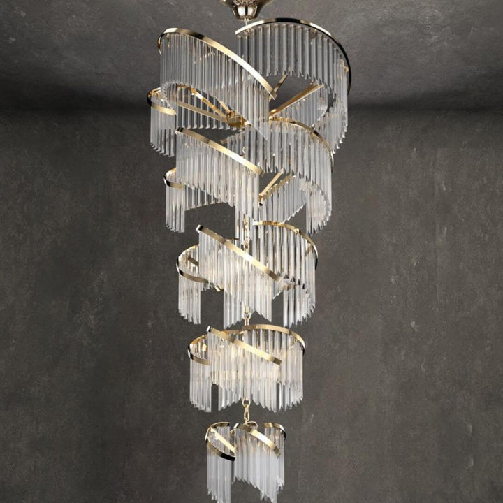 Front view of Luminary Glass Chandelier Light, showcasing its sleek white-painted finish and elegant glass design for a sophisticated modern interior.