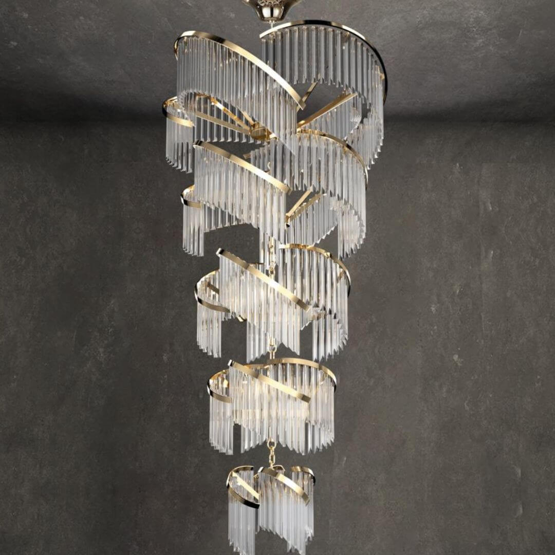 Front view of Luminary Glass Chandelier Light, showcasing its sleek white-painted finish and elegant glass design for a sophisticated modern interior.