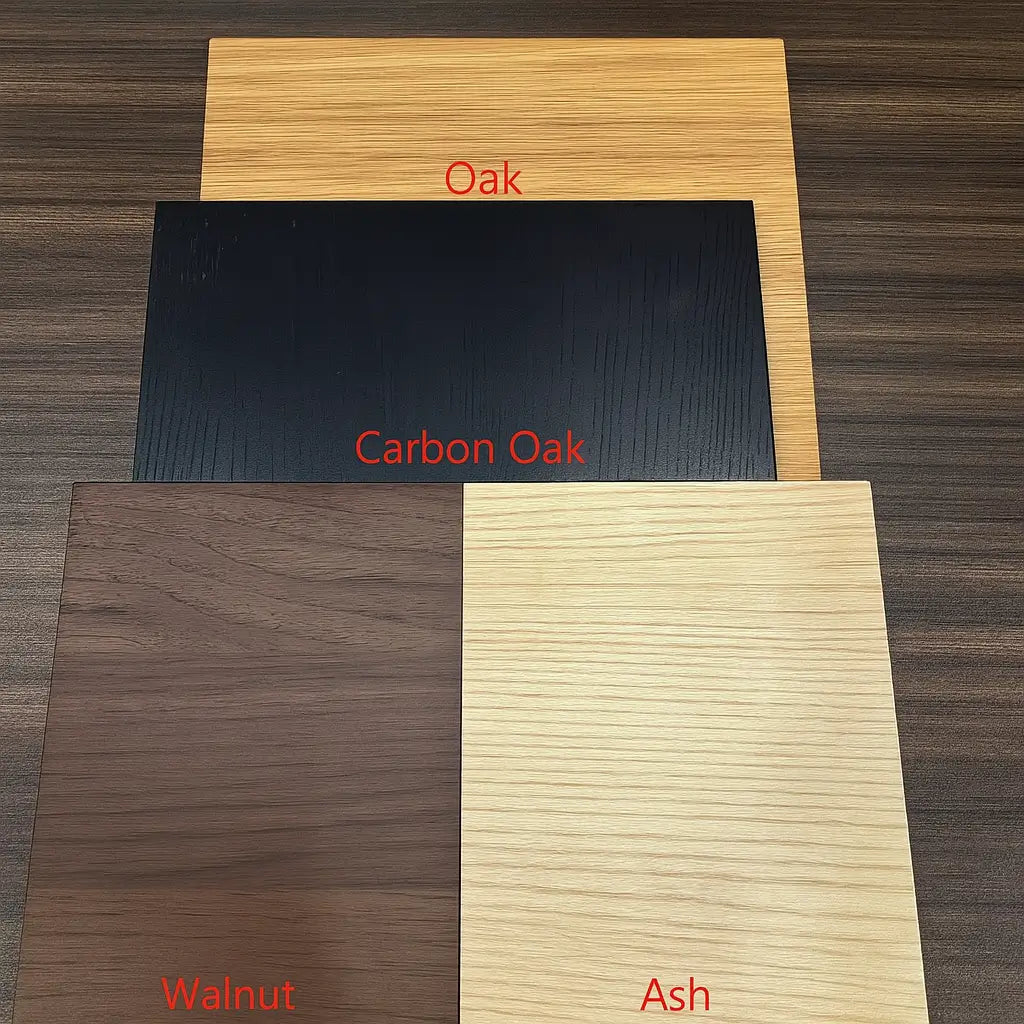 Luna Curve Chair available in Oak, Carbon Oak, Walnut, and Ash finishes for versatile styles