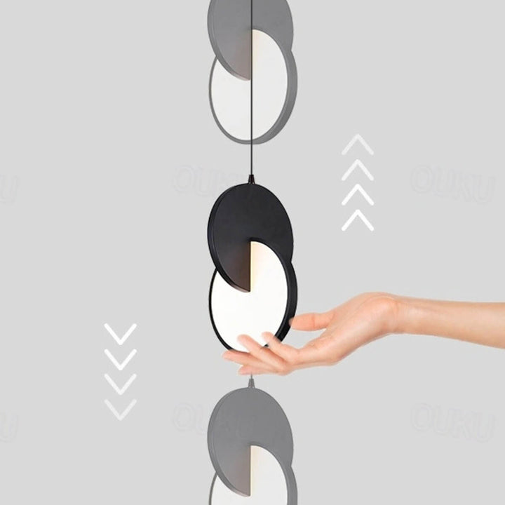 Black Luna Disc pendant light.