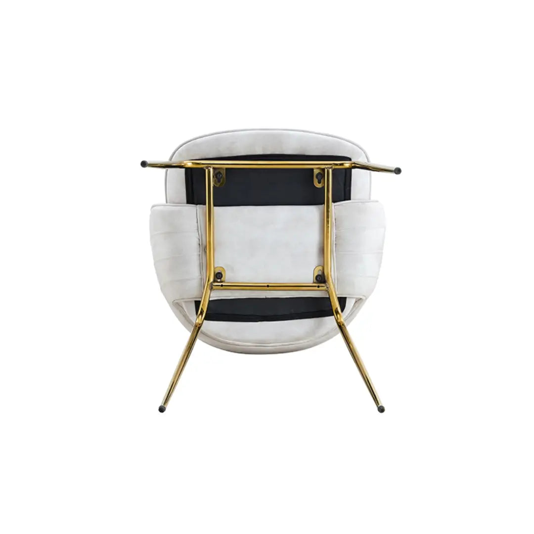 Luna Velvet Dining Chair Navy &amp; Gold – Bottom View of Elegant and Modern Dining Seating