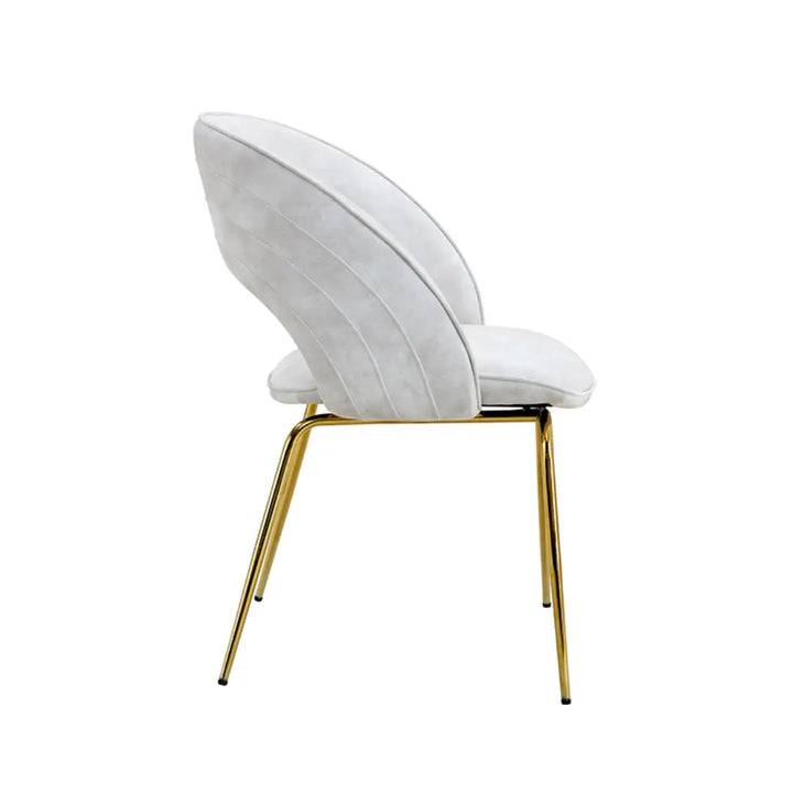 Luna Velvet Dining Chair Navy & Gold – Side View of Elegant Seating for Dining Spaces