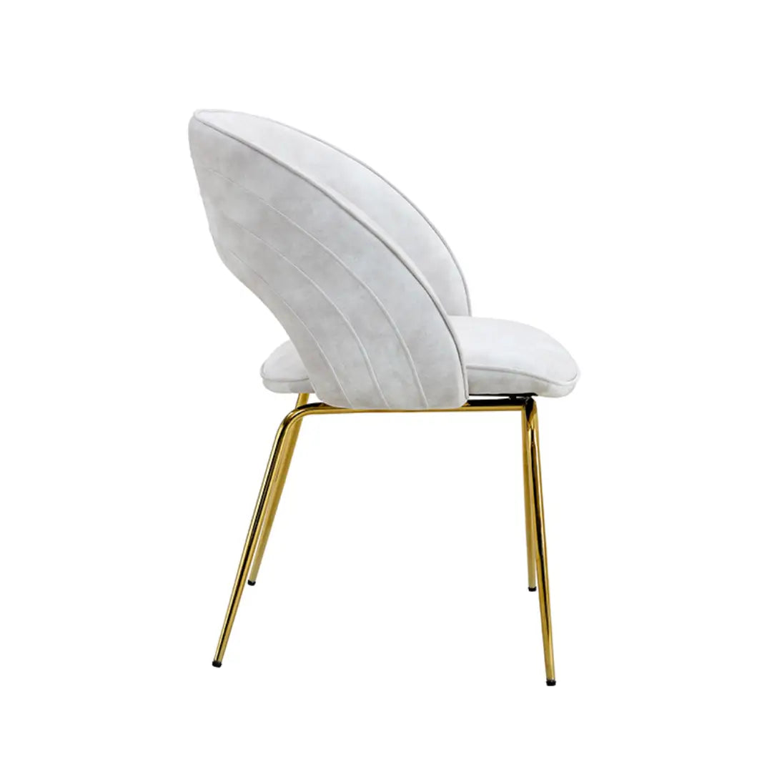 Luna Velvet Dining Chair Navy &amp; Gold – Side View of Elegant Seating for Dining Spaces