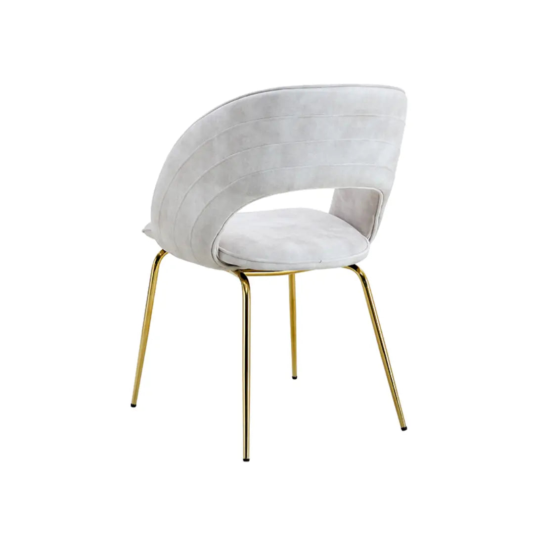 Luna Velvet Dining Chair Navy &amp; Gold – Back View of Elegant Modern Dining Room Seating