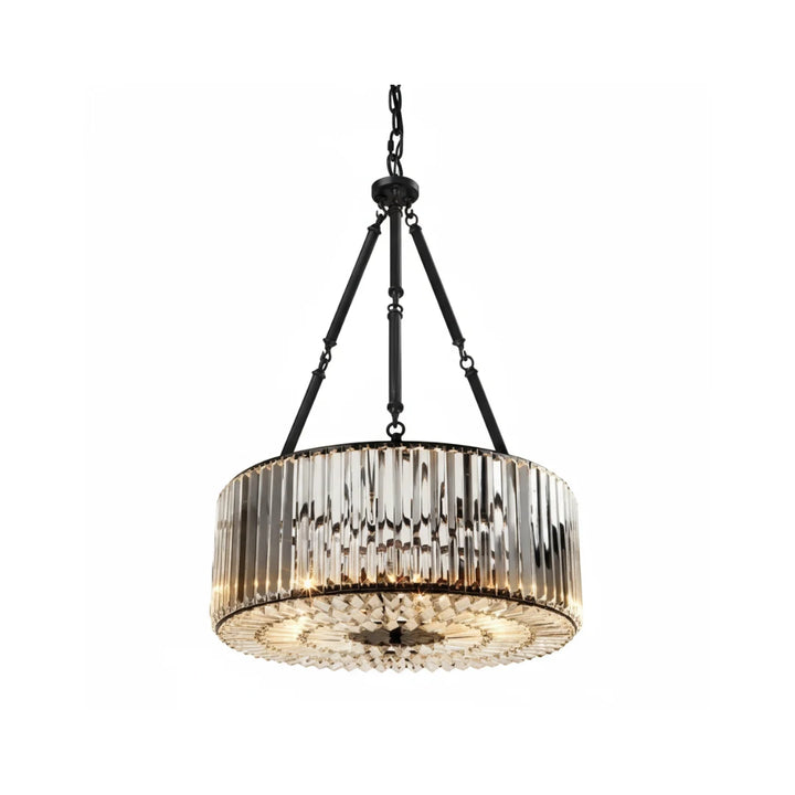 Lunara Elegance Black K9 Crystal Chandelier featuring luxurious black frame with sparkling K9 crystals