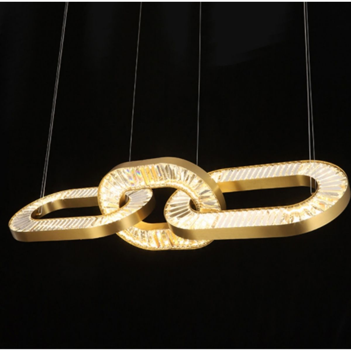 Close-Up View of Lustre Chandelier Light in Australia – Detailed Modern Lighting Fixture