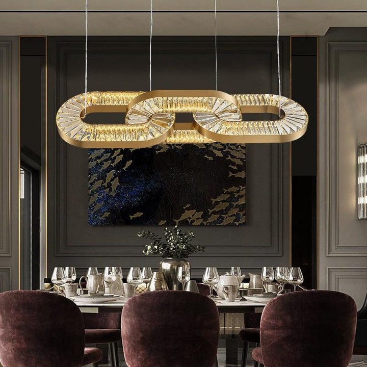 Lustre Chandelier Light in Australia Above Dining Table – Stylish Modern Interior Lighting Fixture
