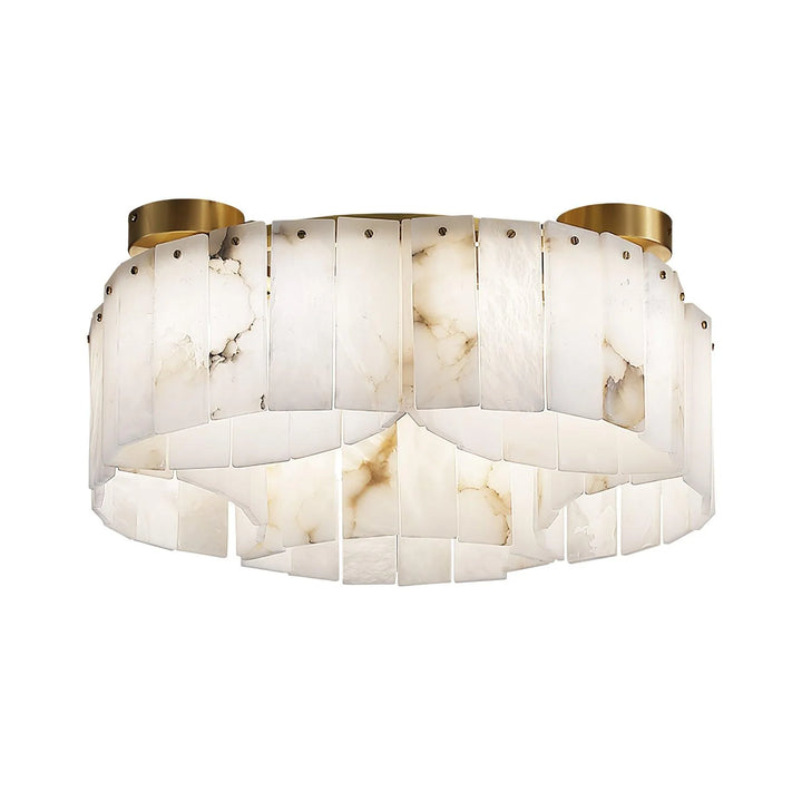 Luxe Alabaster Brass ceiling lamp – front view of modern elegant hanging light fixture