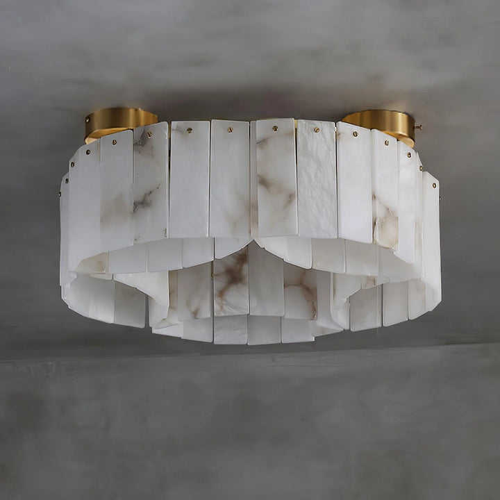 Luxe Alabaster Brass ceiling lamp – modern elegant hanging light fixture for home