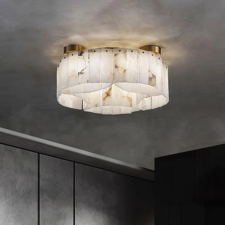 Luxe Alabaster Brass ceiling lamp – modern elegant hanging light fixture for home interior