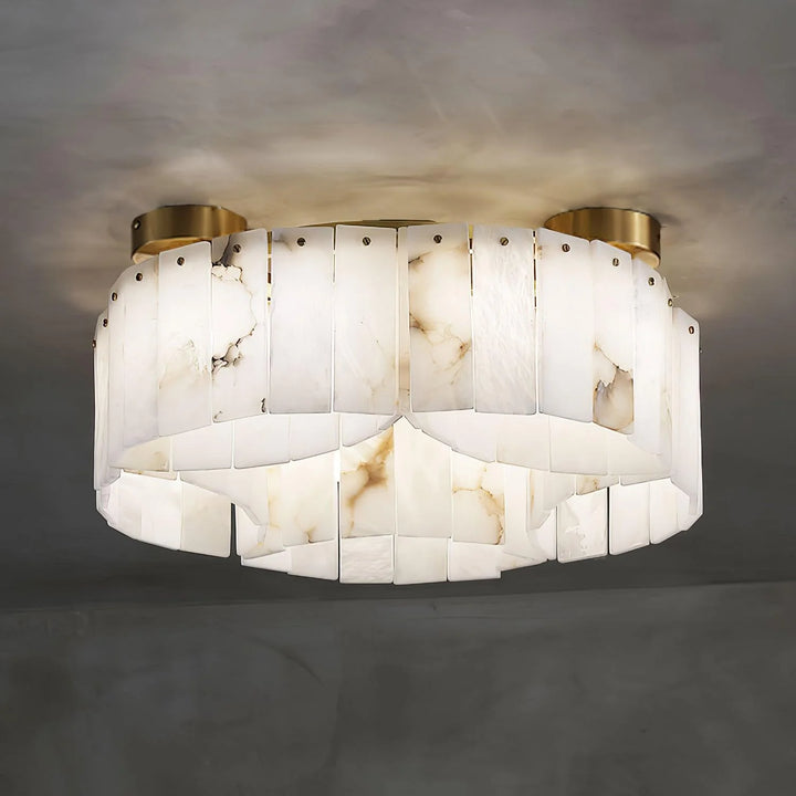 Luxe Alabaster Brass ceiling lamp – modern elegant hanging light fixture for home interior
