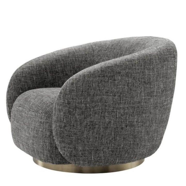 Side view of Luxe Living cotton linen one-seater sofa highlighting soft fabric and sleek silhouette