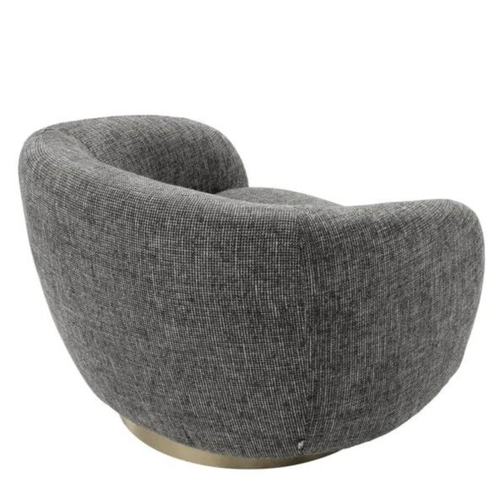 Back side view of Luxe Living cotton linen one-seater sofa highlighting clean lines and soft upholstery