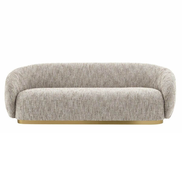 Luxe Living cotton linen three-seater sofa featuring plush cushions, soft fabric, and modern design
