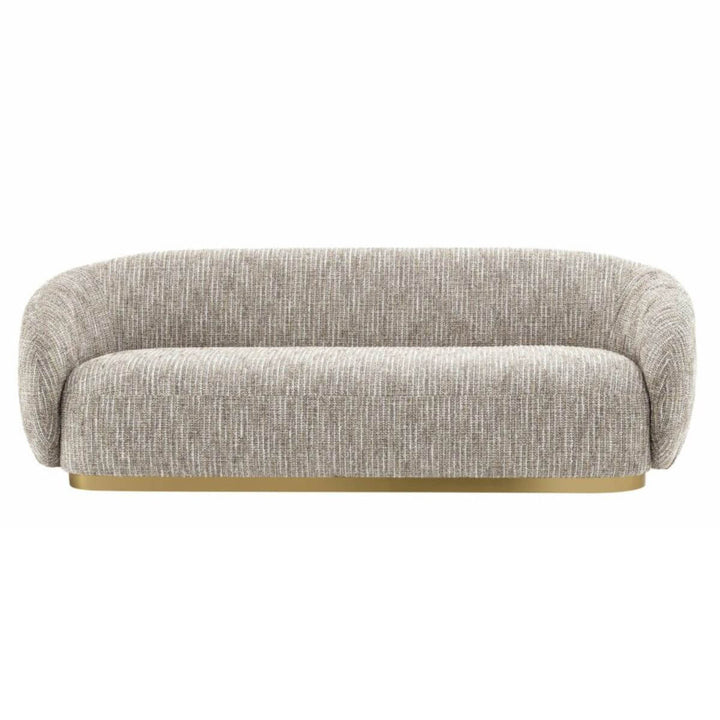 Luxe Living cotton linen three-seater sofa featuring plush cushions, soft fabric, and modern design