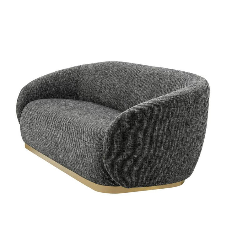 Side view of Luxe Living cotton linen three-seater sofa highlighting soft fabric and modern design