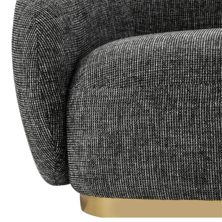 Side view of Luxe Living cotton linen three-seater sofa highlighting soft fabric and modern design
