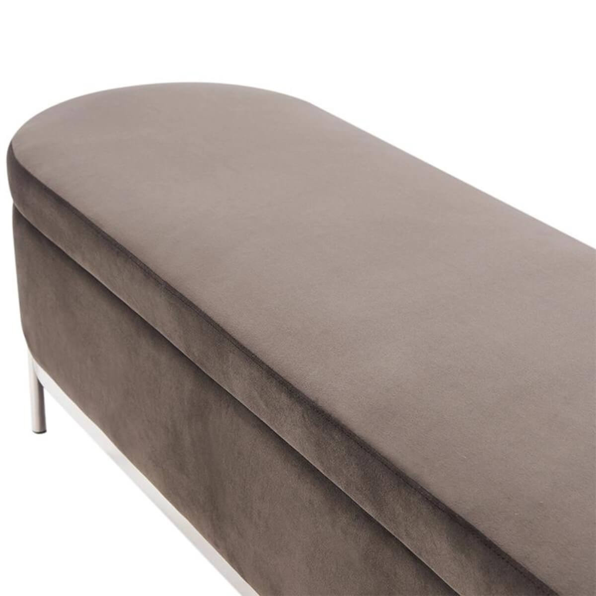 Left side view of Luxurious Cozy Corner velvet bedroom bench – featuring soft velvet upholstery, thick padding, and elegant frame details ideal for cozy bedroom spaces