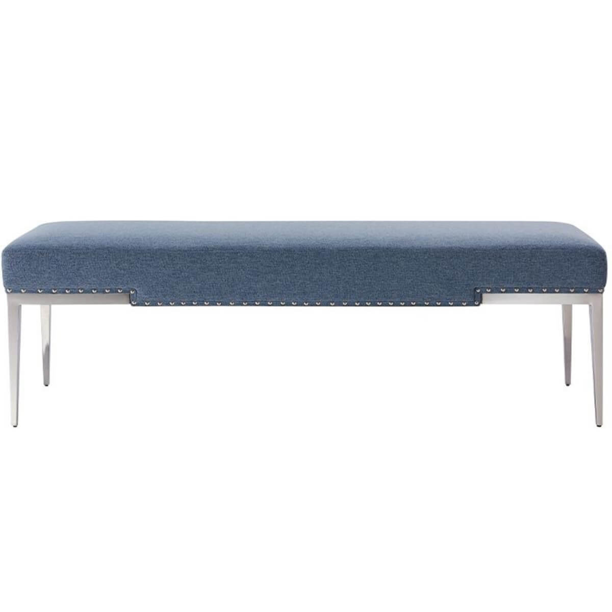 Front view of Luxurious Peaceful Perch velvet bedroom bench – showcasing smooth velvet upholstery, generously padded seat, and refined silhouette for upscale bedroom decor