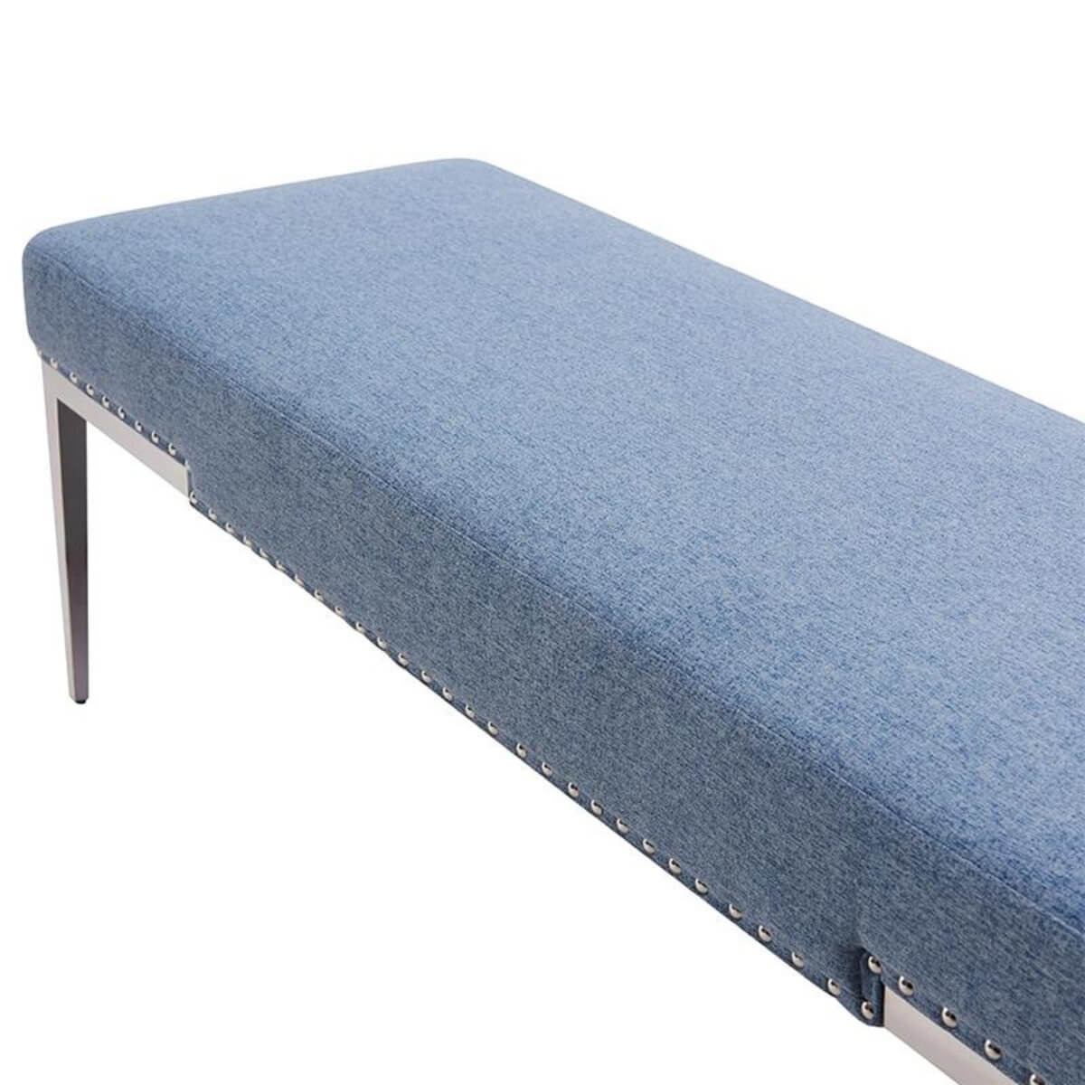 Detail view of Luxurious Peaceful Perch velvet bedroom bench – highlighting soft velvet texture, fine stitching, and premium craftsmanship for elegant interior accents