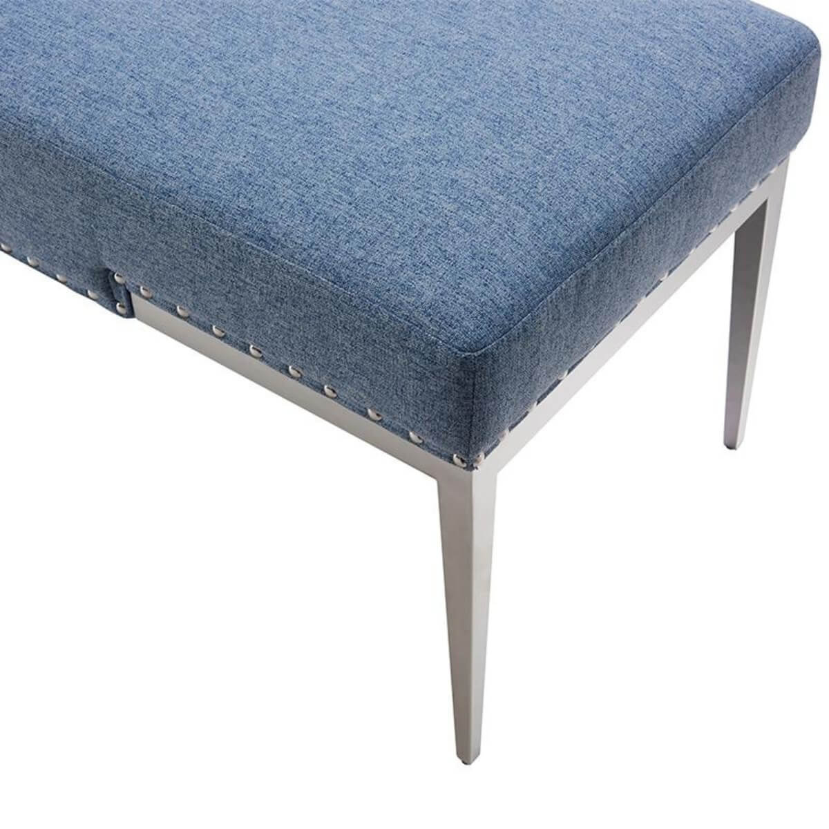 Side stand view of Luxurious Peaceful Perch velvet bedroom bench – featuring plush velvet upholstery, sturdy base, and sleek design ideal for refined bedroom styling