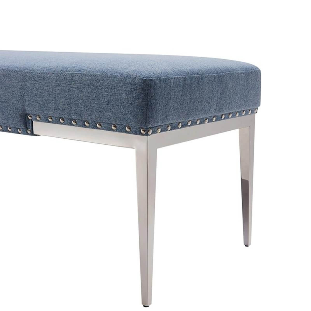 Side stand view of Luxurious Peaceful Perch velvet bedroom bench – featuring plush velvet upholstery, sturdy base, and sleek design ideal for refined bedroom styling