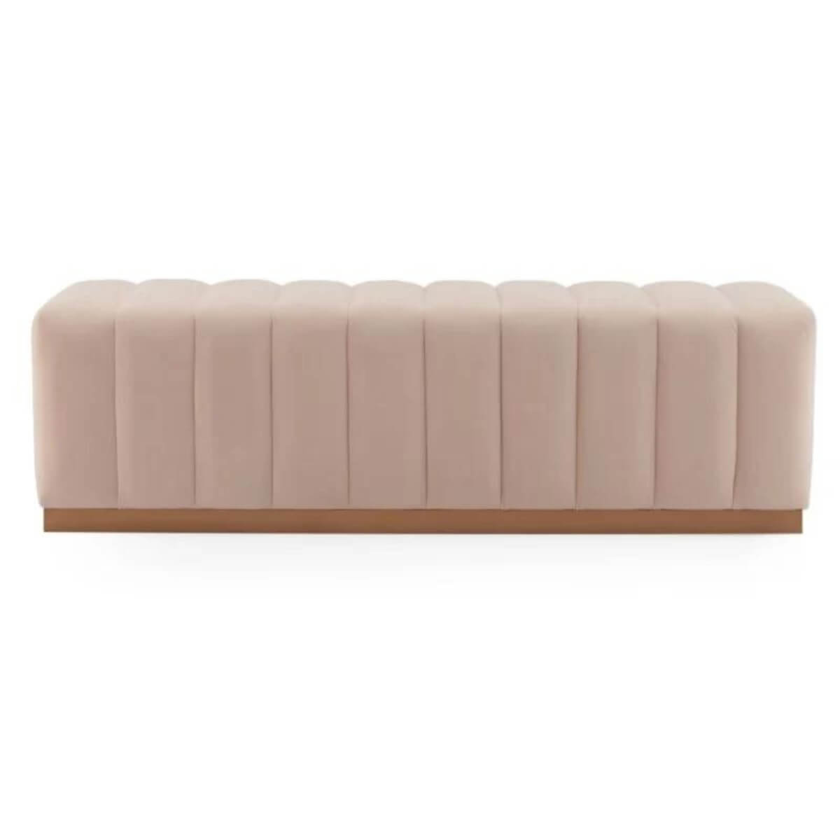 Front view of Luxurious Pillowtop Haven velvet bench – featuring thick plush cushioning, smooth velvet upholstery, and elegant design for cozy interiors