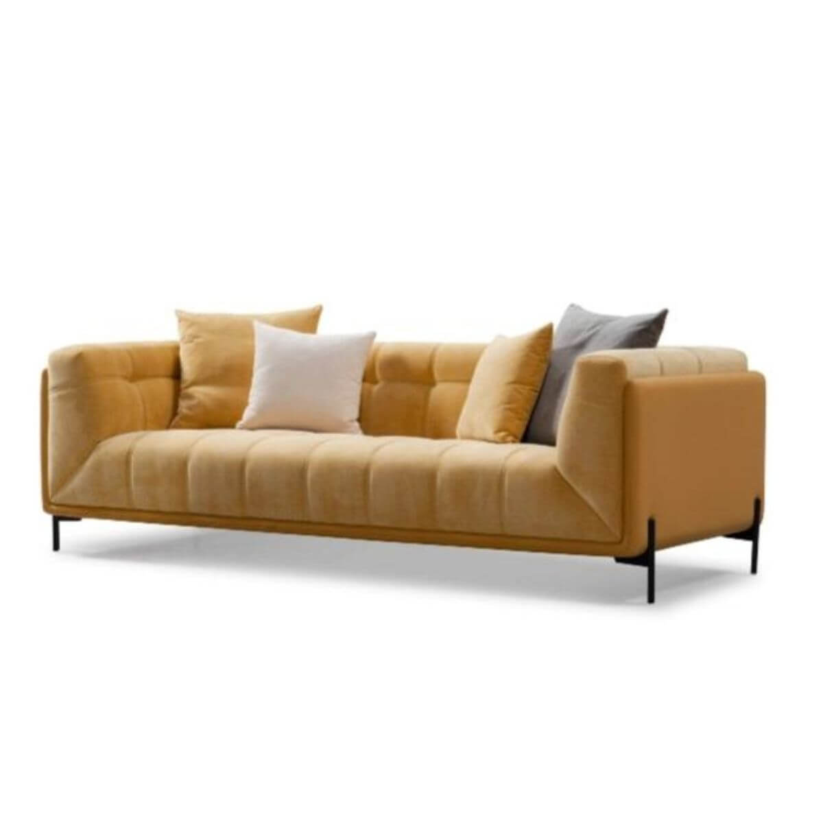 Luxurious Posh Pavilion velvet three-seater sofa featuring rich upholstery and elegant design