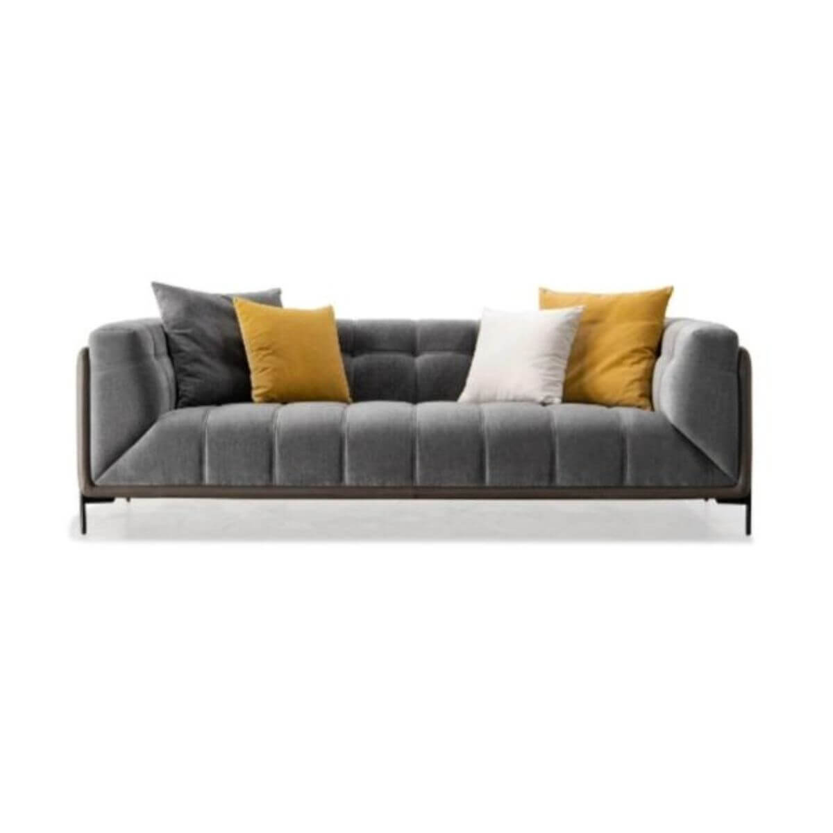 Luxurious Posh Pavilion velvet three-seater sofa featuring rich upholstery and elegant design