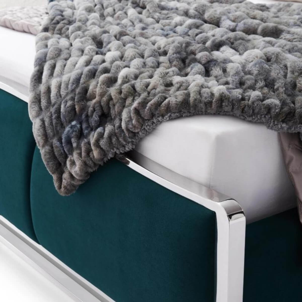 Side view of Starry Night velvet KB31 1.8M bed headboard showing tufted velvet and elegant finish