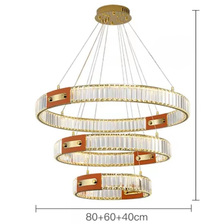 Luxury crystal chandelier for living room showing dimensions and intricate sparkling crystal design