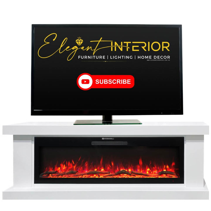 Luxury 2m electric fireplace with WiFi, mantel, and TV unit, ideal for modern living room setups