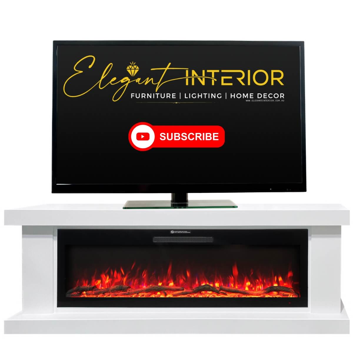 Luxury 2m electric fireplace with WiFi, mantel, and TV unit, ideal for modern living room setups