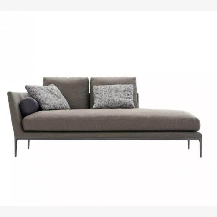 Luxury Lounger cotton linen sofa with plush cushions and modern angled design