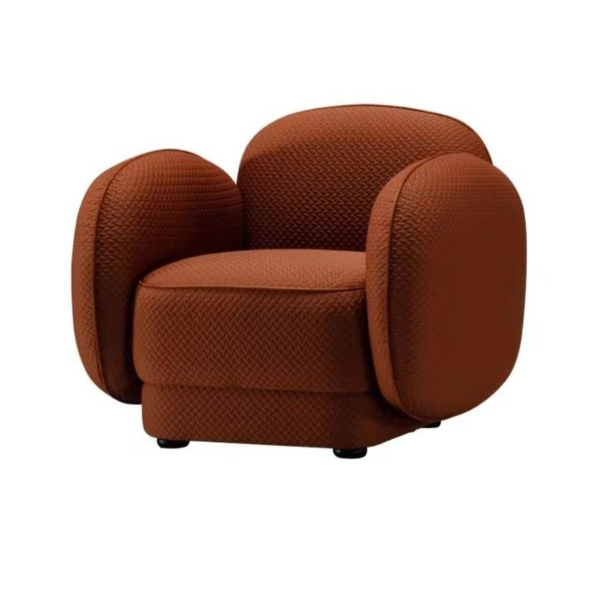 Side view of Luxury Plush Prestige modern sectional single-seater sofa showcasing plush cushions and sleek design