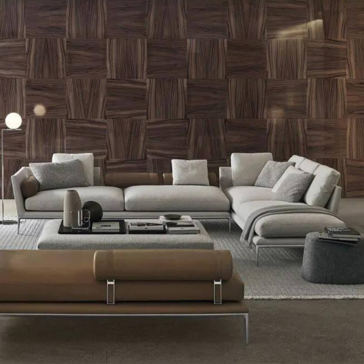 Luxury Lounger sofa with cotton linen upholstery and plush, modern design
