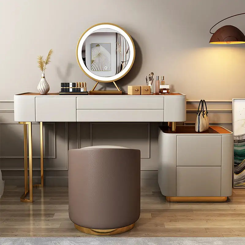 Luxx dressing table vanity set front view, featuring a sleek and stylish design for contemporary bedroom decor.