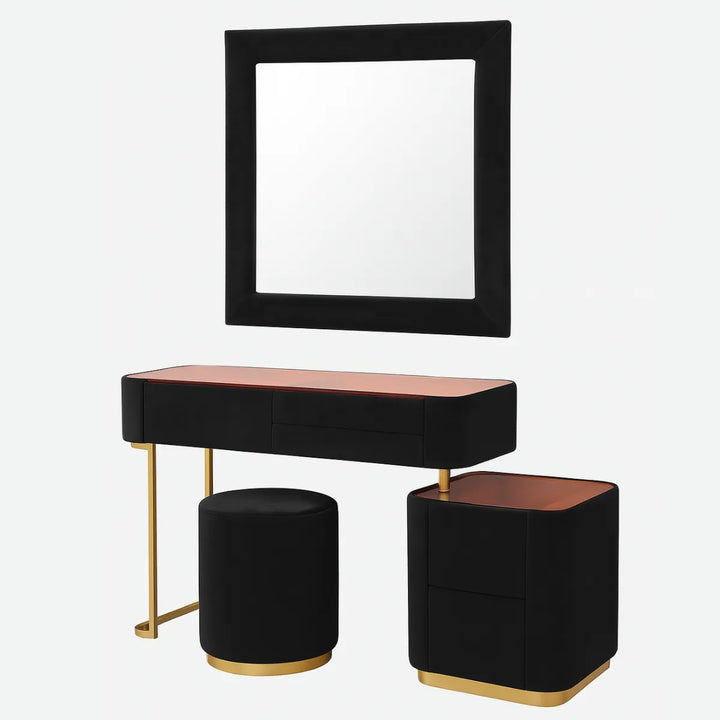Luxx dressing table vanity set angle view, featuring elegant design for stylish bedroom decor