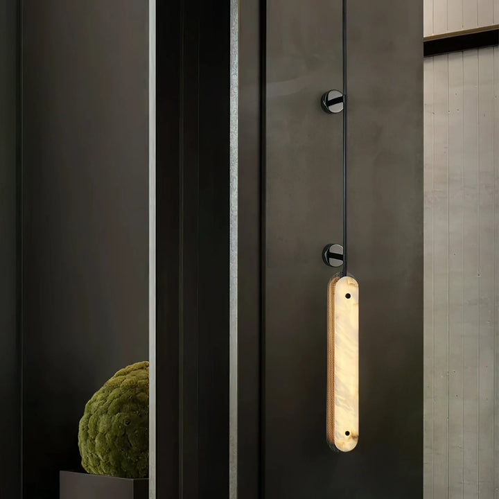 Lysandra modern wall sconce light black finish metal living room view, elegant minimalist design for interiors