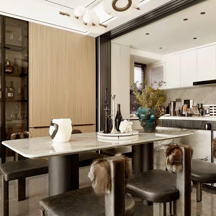Modern Magma pendant lamp with black matte exterior and glowing gold fiber interior lighting