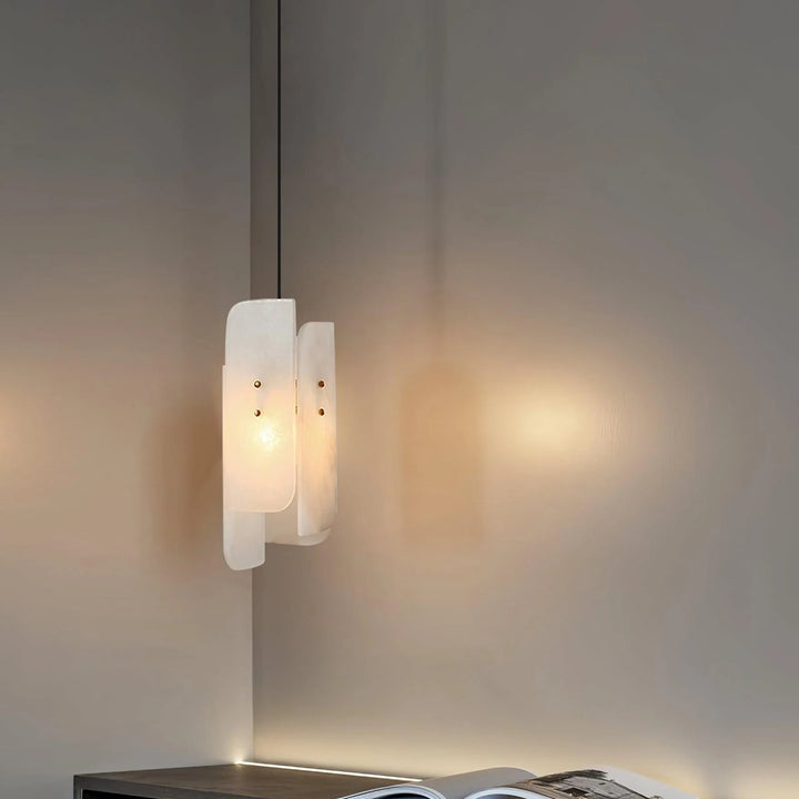 Hanging view of Megalith Mini Pendant Light, modern lighting, elegant home interior décor