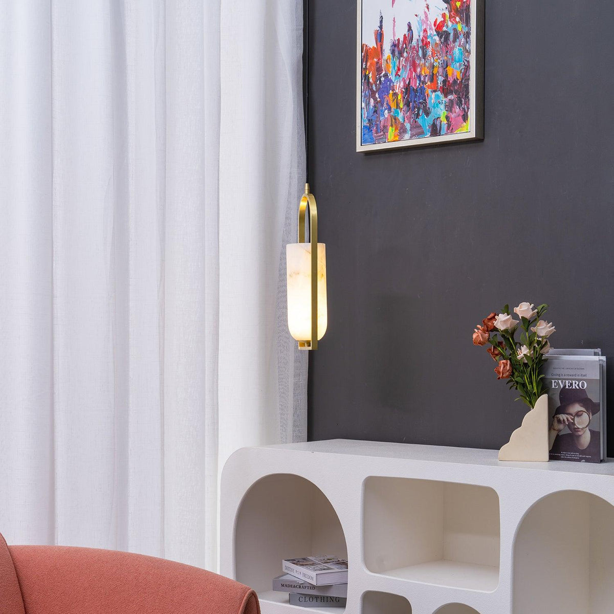 Melange small pendant ceiling light in living room, elegant modern interior lighting decor