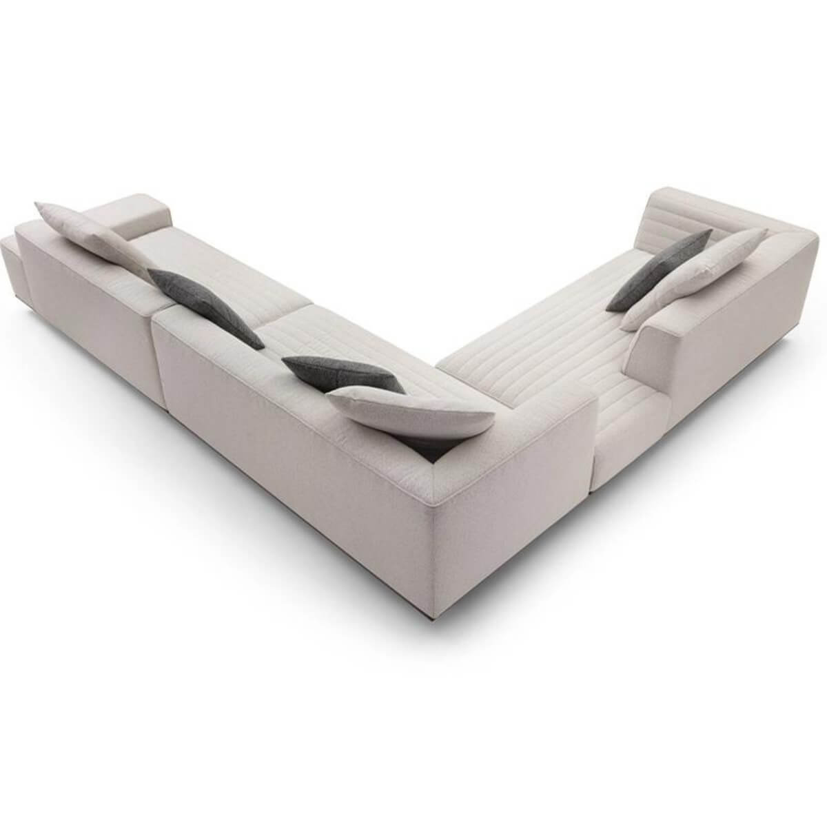 Back view of Metro Mod elegant KS30 sofa with cotton-linen upholstery – sleek modern design with clean lines and quality craftsmanship