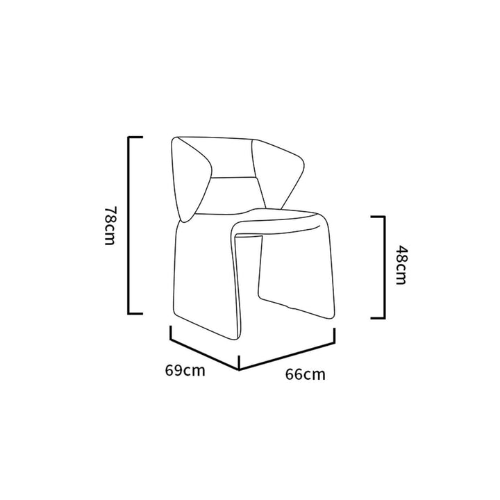 Modern beige dining chair with curved design – elegant and comfortable seating for contemporary dining spaces.