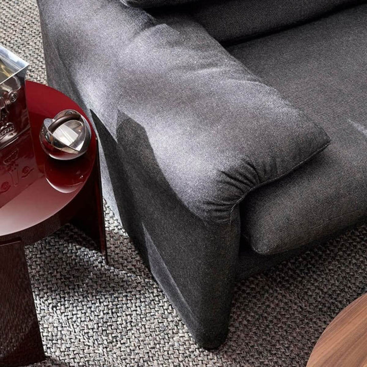 Detail view of Modern Comfort Cove luxury three-seater sofa – highlighting plush upholstery, fine stitching, and premium craftsmanship