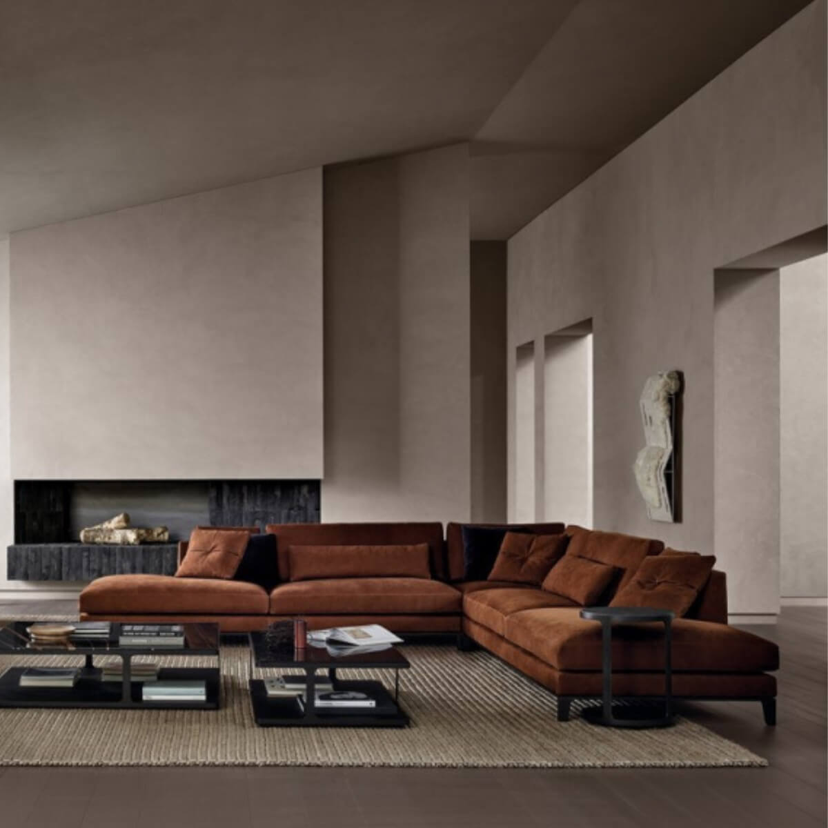 Modern ElegantEnclave sofa upholstered in cotton linen fabric with sleek design